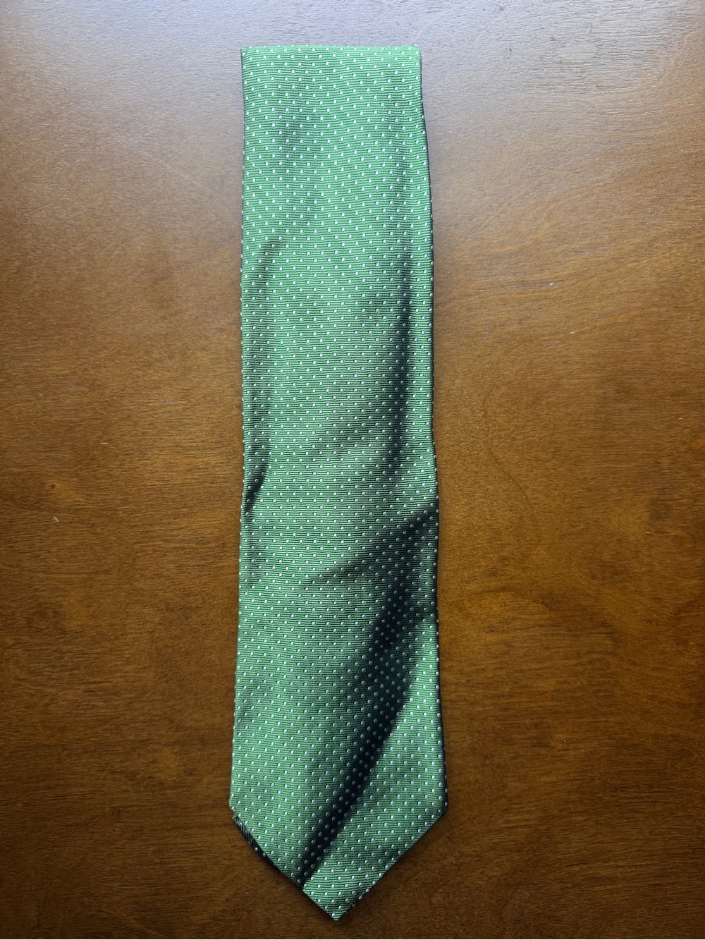 Brooks Basics Pure Silk Classic Green Men's Tie with Dots